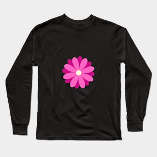 Artsy Cute Flower in Bright Pink Long Sleeve T-Shirt